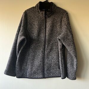 Women’s Swiss Tech black/white fleece lined long sleeve full zip jacket size XL